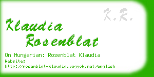 klaudia rosenblat business card
